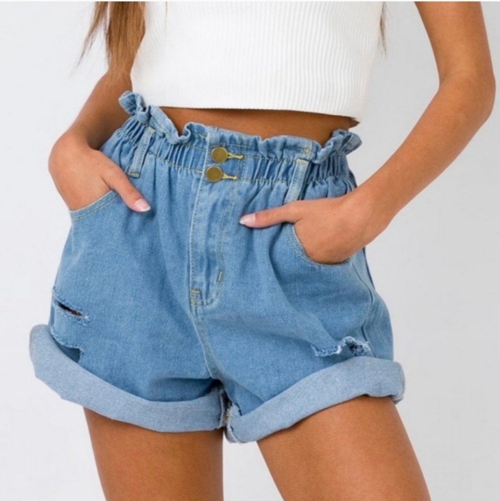 Princess Polly Paperbag Jean Shorts SAME DAY SHIP